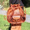 il_794xN.5470873541_c9u8 Handcrafted Moroccan Leather Drawstring Bucket Bag -Bohemian Leather Drawstring Bucket Bag - Wanderlust Bag - Handmade Leather Crossbody Bag