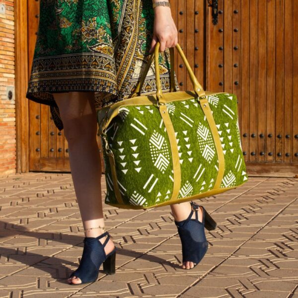 il_794xN.7205440130_3whw Handmade Green Kilim Travel Bag