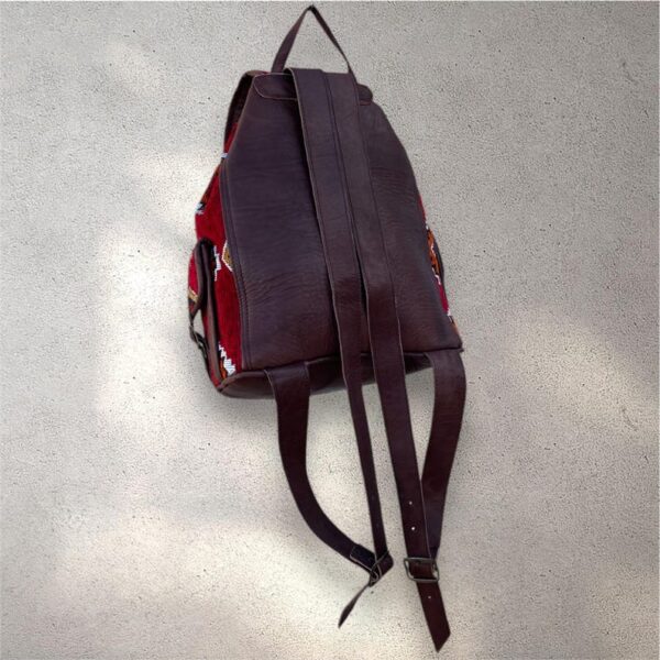 il_794xN.7246519159_el44 Handmade Moroccan Leather & Kilim Backpack