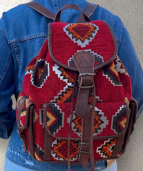 il_794xN.7250430908_jprp Handmade Moroccan Leather & Kilim Backpack