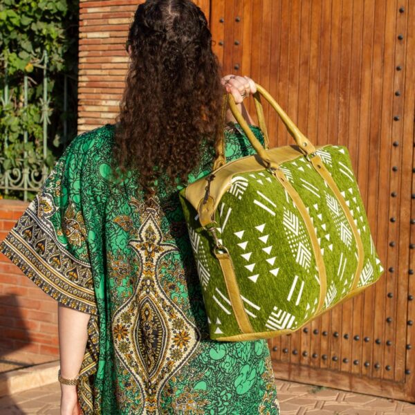 il_794xN.7253430155_47xe Handmade Green Kilim Travel Bag