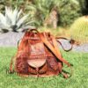 il_794xN.7308382141_iswq Handcrafted Moroccan Leather Drawstring Bucket Bag -Bohemian Leather Drawstring Bucket Bag - Wanderlust Bag - Handmade Leather Crossbody Bag